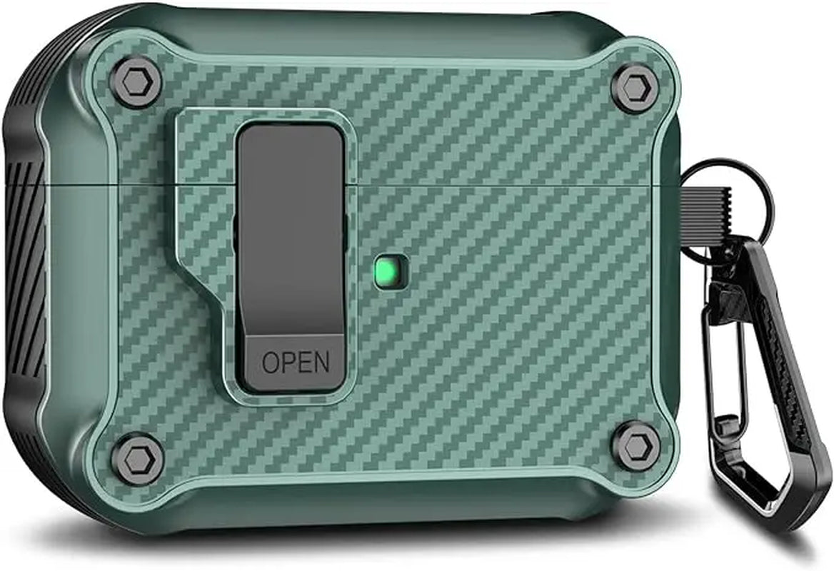 Airpods Pro (2Nd/1St Gen, 2023/2022/2019) Case with Auto Secure Lock, Compatible with Airpods Pro 2 (Usb-C/Lightning Cable)