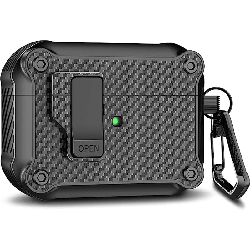 Airpods Pro (2Nd/1St Gen, 2023/2022/2019) Case with Auto Secure Lock, Compatible with Airpods Pro 2 (Usb-C/Lightning Cable)